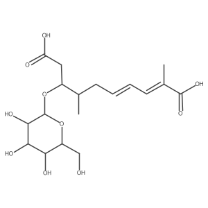 (2E,4E)-8-(beta-D-Glucopyranosyloxy)-2,7-dimethyldeca-2,4-dienedioic acid结构式