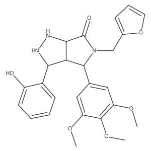 5-(Furan-2-ylmethyl)-3-(2-hydroxyphenyl)-4-(3,4,5-trimethoxyphenyl)-1,2,3,3a,4,6a-hexahydropyrrolo[3,4-c]pyrazol-6-one结构式