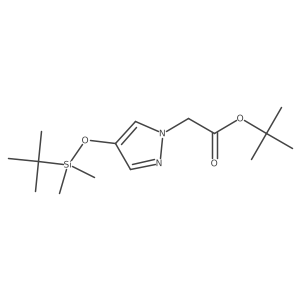 Tert-butyl 2-[4-(tert-butyldimethylsilyloxy)pyrazol-1-yl]acetate结构式