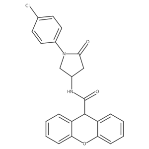 N-[1-(4-chlorophenyl)-5-oxopyrrolidin-3-yl]-9H-xanthene-9-carboxamide结构式