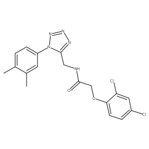 2-(2,4-dichlorophenoxy)-N-{[1-(3,4-dimethylphenyl)-1H-1,2,3,4-tetrazol-5-yl]methyl}acetamide结构式