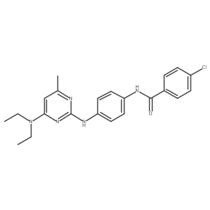 4-chloro-N-(4-{[4-(diethylamino)-6-methylpyrimidin-2-yl]amino}phenyl)benzamide结构式