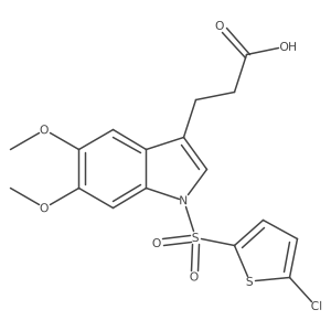 3-[1-(5-Chloro-thiophene-2-sulfonyl)-5,6-dimethoxy-1h-indol-3-yl]-propionic acid结构式