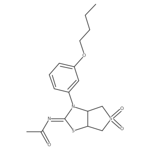N-[(2Z)-3-(3-butoxyphenyl)-5,5-dioxidotetrahydrothieno[3,4-d][1,3]thiazol-2(3H)-ylidene]acetamide结构式