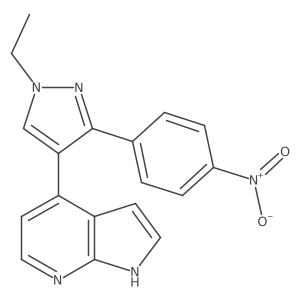 4-(1-Ethyl-3-(4-nitrophenyl)-1H-pyrazol-4-yl)-1H-pyrrolo[2,3-b]pyridine结构式