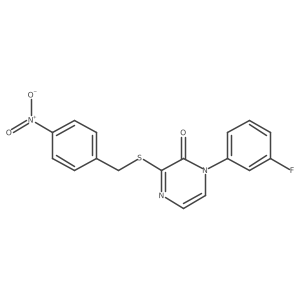 1-(3-fluorophenyl)-3-((4-nitrobenzyl)thio)pyrazin-2(1H)-one Structure