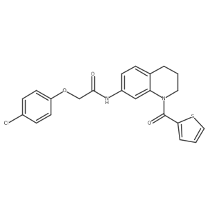 2-(4-chlorophenoxy)-N-[1-(thiophene-2-carbonyl)-1,2,3,4-tetrahydroquinolin-7-yl]acetamide结构式