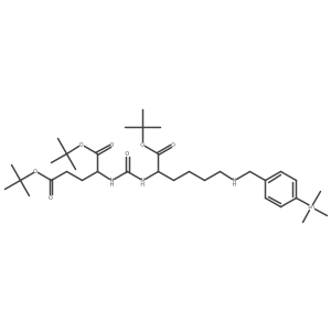 Di-tert-butyl (((S)-1-(tert-butoxy)-1-oxo-6-((4-(trimethylstannyl)benzyl)amino)hexan-2-yl)carbamoyl)-L-glutamate结构式
