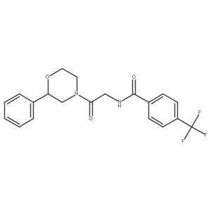 N-[2-oxo-2-(2-phenylmorpholin-4-yl)ethyl]-4-(trifluoromethyl)benzamide结构式