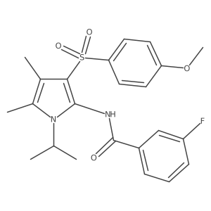 3-fluoro-N-{3-[(4-methoxyphenyl)sulfonyl]-4,5-dimethyl-1-(propan-2-yl)-1H-pyrrol-2-yl}benzamide结构式
