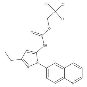 2,2,2-trichloroethyl N-(5-ethyl-2-quinolin-6-ylpyrazol-3-yl)carbamate Structure