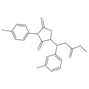 Methyl 2-((3-(4-fluorophenyl)-2,4-dioxothiazolidin-5-yl)(m-tolyl)amino)acetate Structure