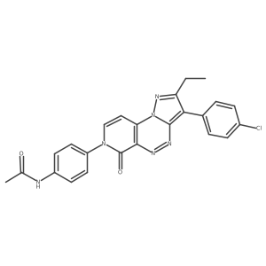 N-{4-[3-(4-chlorophenyl)-2-ethyl-6-oxopyrazolo[5,1-c]pyrido[4,3-e][1,2,4]triazin-7(6H)-yl]phenyl}acetamide结构式