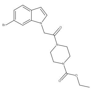 ethyl 4-[(6-bromo-1H-indol-1-yl)acetyl]-1-piperazinecarboxylate Structure