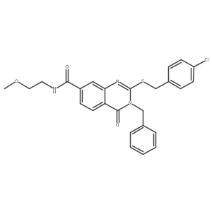 3-benzyl-2-((4-chlorobenzyl)thio)-N-(2-methoxyethyl)-4-oxo-3,4-dihydroquinazoline-7-carboxamide Structure