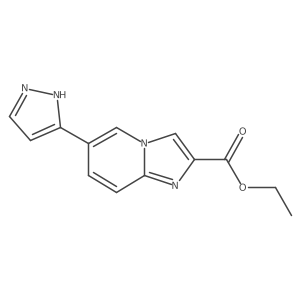Ethyl 6-(1H-pyrazol-3-yl)imidazo[1,2-a]pyridine-2-carboxylate结构式