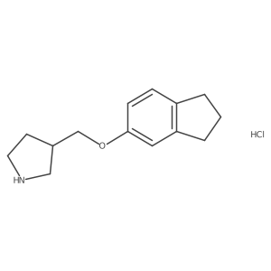 3-[(2,3-Dihydro-1H-inden-5-yloxy)methyl]-pyrrolidine hydrochloride结构式