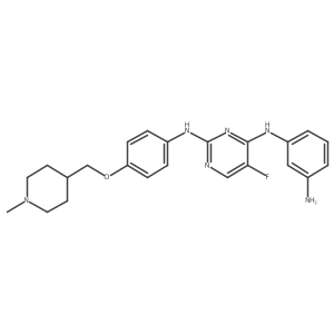 N4-(3-Aminophenyl)-5-fluoro-N2-[4-[(1-methyl-4-piperidinyl)methoxy]phenyl]-2,4-pyrimidinediamine结构式