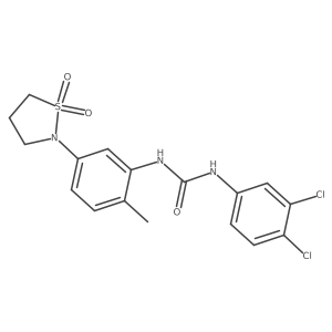 1-(3,4-Dichlorophenyl)-3-(5-(1,1-dioxidoisothiazolidin-2-yl)-2-methylphenyl)urea结构式