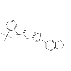 2-(5-(2-methyl-2,3-dihydrobenzofuran-5-yl)isoxazol-3-yl)-N-(2-(trifluoromethyl)phenyl)acetamide Structure