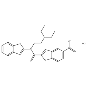 N-(benzo[d]thiazol-2-yl)-N-(2-(diethylamino)ethyl)-5-nitrobenzo[b]thiophene-2-carboxamide hydrochloride Structure