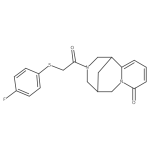 3-(2-((4-fluorophenyl)thio)acetyl)-3,4,5,6-tetrahydro-1H-1,5-methanopyrido[1,2-a][1,5]diazocin-8(2H)-one Structure