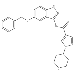 N-(5-phenylmethoxy-1H-indazol-3-yl)-1-piperidin-4-ylpyrazole-4-carboxamide Structure