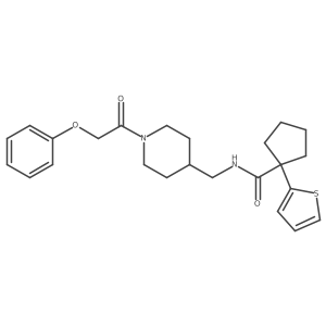 N-((1-(2-phenoxyacetyl)piperidin-4-yl)methyl)-1-(thiophen-2-yl)cyclopentanecarboxamide结构式