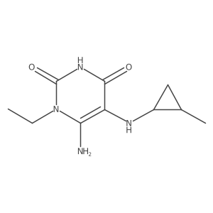 6-Amino-1-ethyl-5-[(2-methylcyclopropyl)amino]-2,4(1H,3H)-pyrimidinedione结构式