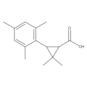 2,2-Dimethyl-3-(2,4,6-trimethylphenyl)cyclopropane-1-carboxylic acid结构式