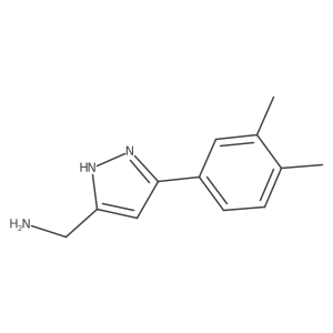 [5-(3,4-dimethylphenyl)-1H-pyrazol-3-yl]methanamine结构式