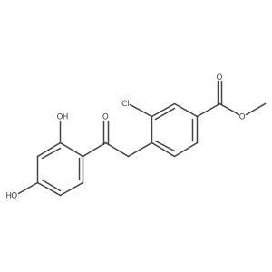Methyl 3-chloro-4-(2-(2,4-dihydroxyphenyl)-2-oxoethyl)benzoate结构式