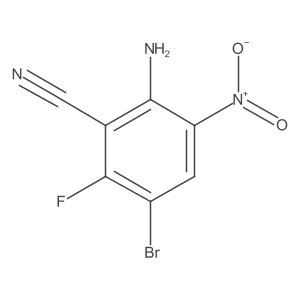 2-Amino-5-bromo-6-fluoro-3-nitro-benzonitrile Structure