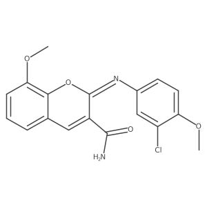 (2Z)-2-[(3-chloro-4-methoxyphenyl)imino]-8-methoxy-2H-chromene-3-carboxamide结构式