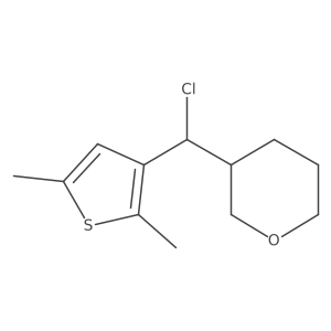 2H-Pyran, 3-[chloro(2,5-dimethyl-3-thienyl)methyl]tetrahydro- Structure