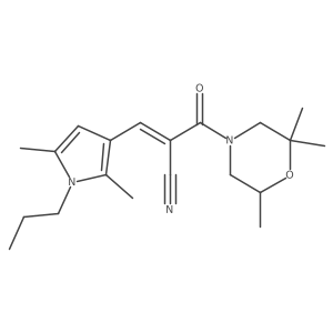 3-(2,5-dimethyl-1-propyl-1H-pyrrol-3-yl)-2-(2,2,6-trimethylmorpholine-4-carbonyl)prop-2-enenitrile Structure