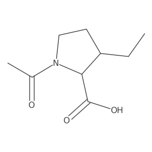 1-Acetyl-3-ethylpyrrolidine-2-carboxylic acid Structure