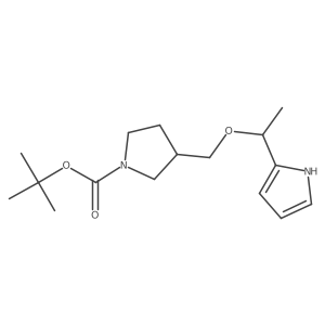 tert-Butyl 3-((1-(1H-pyrrol-2-yl)ethoxy)methyl)pyrrolidine-1-carboxylate结构式