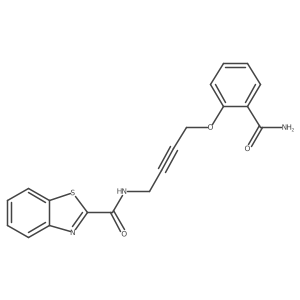 N-(4-(2-carbamoylphenoxy)but-2-yn-1-yl)benzo[d]thiazole-2-carboxamide Structure