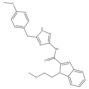 N-[3-(4-methoxybenzyl)-1H-1,2,4-triazol-5-yl]-1-(2-methoxyethyl)-1H-indole-2-carboxamide Structure