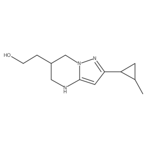 2-[2-(2-methylcyclopropyl)-4H,5H,6H,7H-pyrazolo[1,5-a]pyrimidin-6-yl]ethan-1-ol结构式
