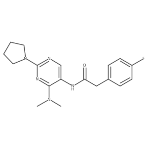N-[4-(dimethylamino)-2-(pyrrolidin-1-yl)pyrimidin-5-yl]-2-(4-fluorophenyl)acetamide结构式