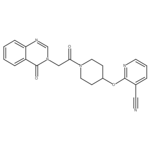 2-((1-(2-(4-oxoquinazolin-3(4H)-yl)acetyl)piperidin-4-yl)oxy)nicotinonitrile结构式