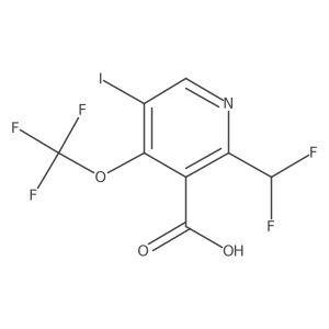 2-(Difluoromethyl)-5-iodo-4-(trifluoromethoxy)pyridine-3-carboxylic acid结构式
