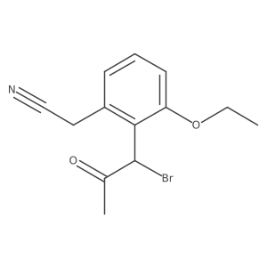2-(1-Bromo-2-oxopropyl)-3-ethoxyphenylacetonitrile结构式