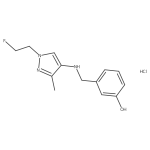 3-[[[1-(2-Fluoroethyl)-3-methylpyrazol-4-yl]amino]methyl]phenol;hydrochloride Structure