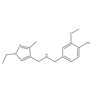 4-({[(1-Ethyl-3-methyl-1H-pyrazol-4-YL)methyl]amino}methyl)-2-methoxyphenol Structure