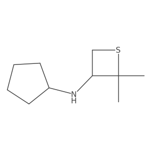 N-Cyclopentyl-2,2-dimethylthietan-3-amine结构式