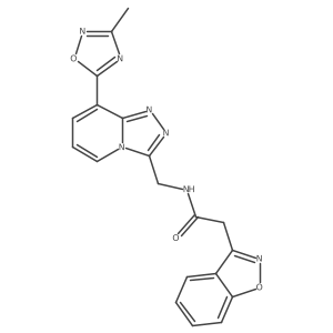 2-(benzo[d]isoxazol-3-yl)-N-((8-(3-methyl-1,2,4-oxadiazol-5-yl)-[1,2,4]triazolo[4,3-a]pyridin-3-yl)methyl)acetamide结构式