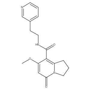 7-methoxy-5-oxo-N-(2-(pyridin-3-yl)ethyl)-1,2,3,5-tetrahydroindolizine-8-carboxamide结构式